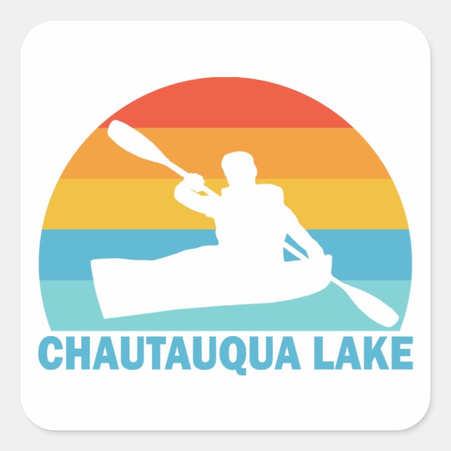 Chautauqua Lake New York Kayak Square Sticker (Front)