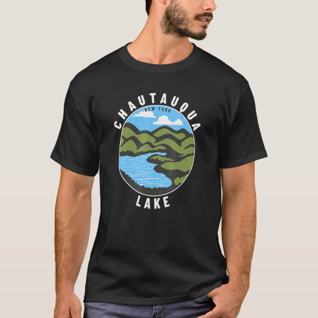 Chautauqua Lake New York NY Badge Souvenir Vacatio T-Shirt (Front)