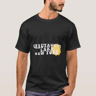 Chautauqua Lake New York Ny Retro Wavy Souvenir Va T-Shirt