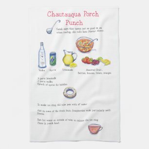 Chautauqua porch punch tea towel