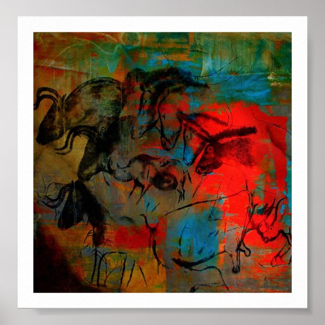 Chauvet horses and cattle painting print (Front)