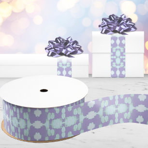 Chavanel Brushstroke Ikat in Purple and Teal Grosgrain Ribbon