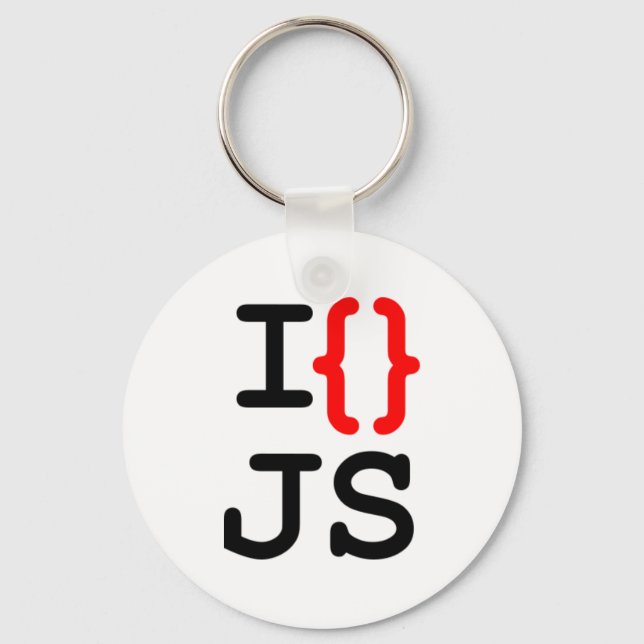 "Chaveiro I {} JS - I love Javascript" Key Ring (Front)