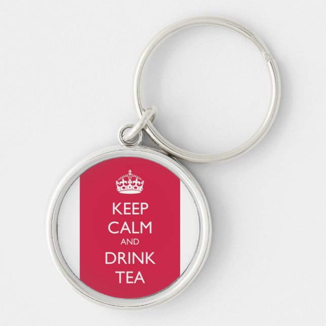 Chaveiro keep calm and drink tea rose key ring (Front)