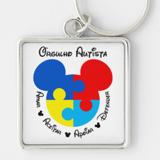 Chaveiro Pride Autista Mickey Puzzle Key Ring