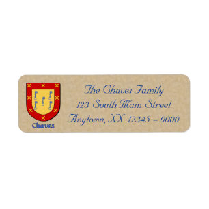 Chaves Heraldic Shield Return Address Label