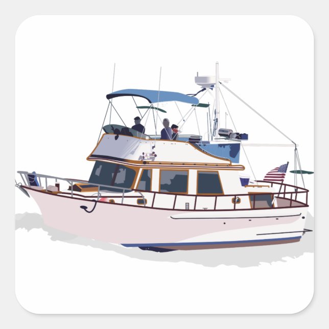 CHB DIESEL TRAWLER SQUARE STICKER (Front)