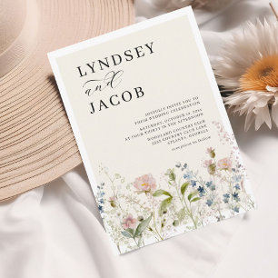 Chc Watercolor Wildflower Floral Wedding Invitation