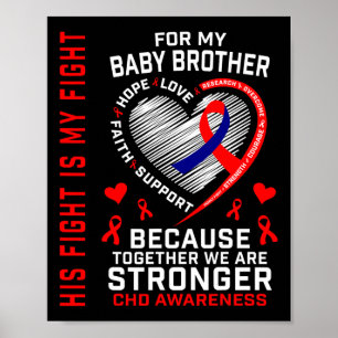 Chd Awareness Baby Brother Warrior Heart Disease C Poster