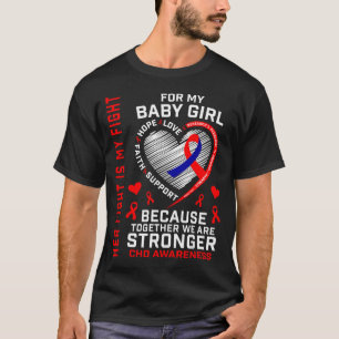 Chd Awareness Baby Girl Daughter Heart Disease Mom T-Shirt