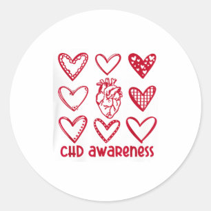 Chd Awareness Heart Anatomical Heart Disease Month Classic Round Sticker