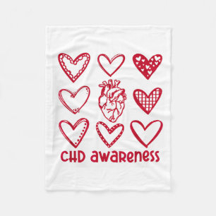 Chd Awareness Heart Anatomical Heart Disease Month Fleece Blanket
