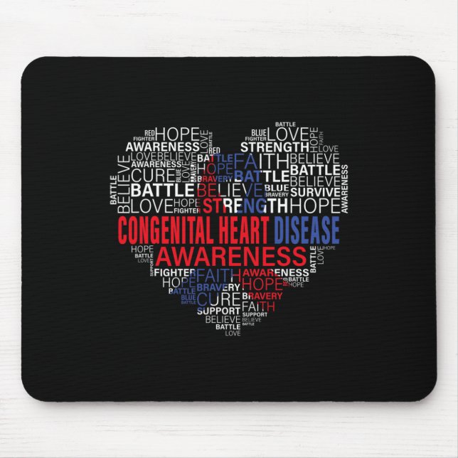 Chd Awareness Heart Disease Fighting Hope Support  Mouse Pad (Front)