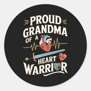 Chd Awareness Heart Disease Warrior Proud Warrior Classic Round Sticker