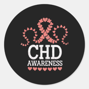 Chd Awareness Heart Disease Warrior Support Surger Classic Round Sticker