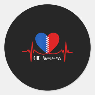 Chd Awareness, Heart Warrior, Zipper Heart Classic Round Sticker