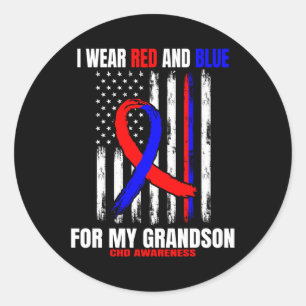 Chd Awareness Products Grandson Heart Disease Amer Classic Round Sticker
