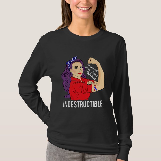 CHD Awareness Shirt Mum Warrior Indestructible (Front)