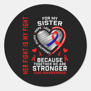 Chd Awareness Sister Heart Disease Matching Family Classic Round Sticker