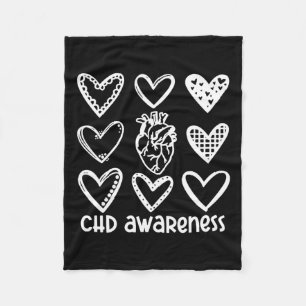 Chd Awareness Warrior-heart Disease Month Awarenes Fleece Blanket