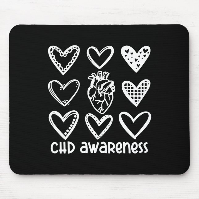 Chd Awareness Warrior-heart Disease Month Awarenes Mouse Pad (Front)