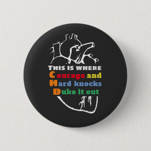CHD Courage Word Cloud Heart Sketch Button