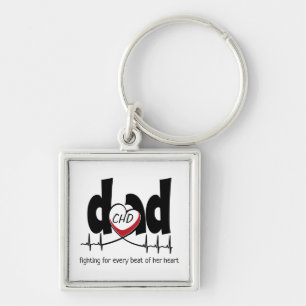 CHD Heart Dad Customisable Heartbeat Keychain