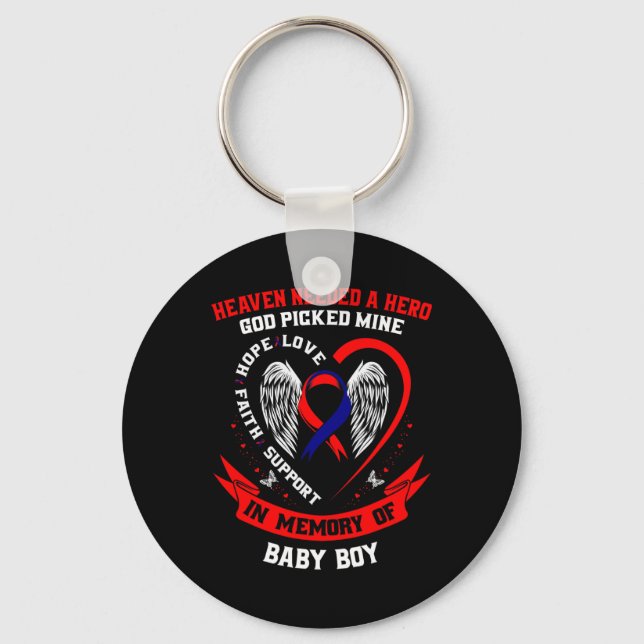 Chd Heart Disease Awareness In Memory Of Son By  Key Ring (Front)