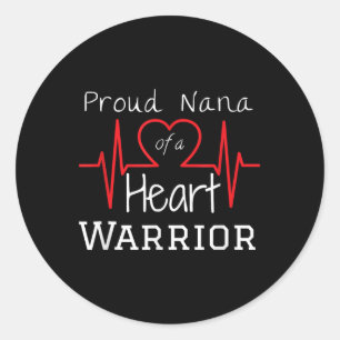 Chd Heart Warrior Nana Shirt Congenital Heart Defe Classic Round Sticker