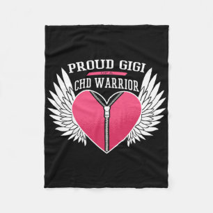 Chd Warrior Proud Gigi Zipper Heart With Angel Win Fleece Blanket