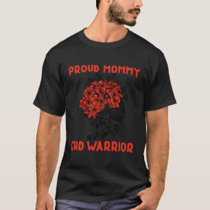 Chd Warrior Proud Mummy Pretty Red Floral Heart De T-Shirt