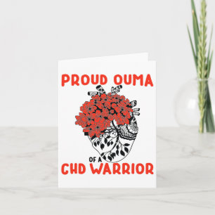 Chd Warrior Proud Ouma Pretty Red Floral Heart Des Card
