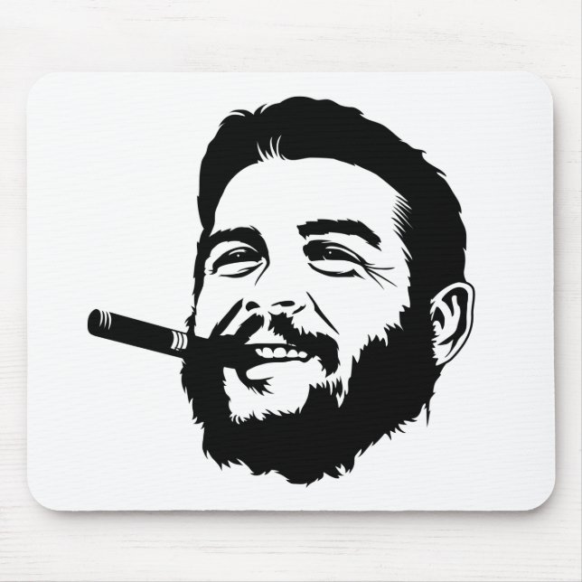 Che Guevara with Cigar Portrait Mousepad (Front)