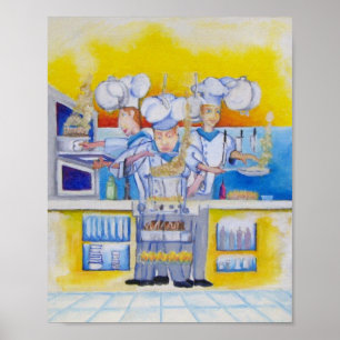 Che if at work Oil painting Poster