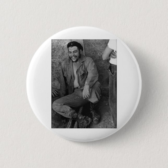 Che laughing 6 cm round badge (Front)