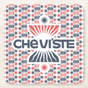 Che saw vers 2024 by MASANSER PIXELAT Square Paper Coaster