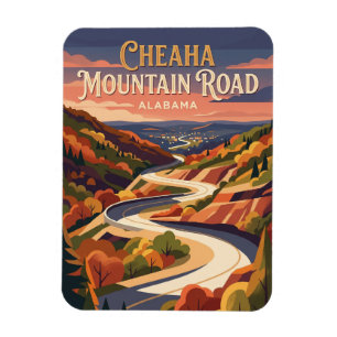 Cheaha Mountain Road Alabama Magnet