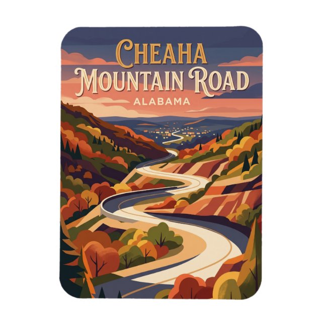 Cheaha Mountain Road Alabama Magnet (Vertical)