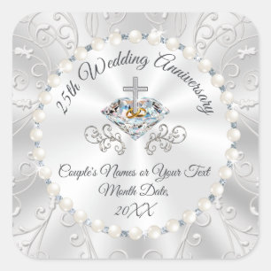 Cheap 25th Anniversary Stickers for Party Favours