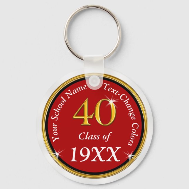 Cheap 40th High School Reunion Ideas Class Reunion Key Ring (Front)
