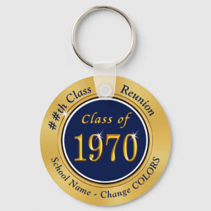 Cheap 50th Class Reunion Gifts, Class of 1970 Navy Key Ring