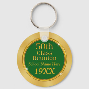 Cheap 50th Class Reunion Keychains, School Name Key Ring