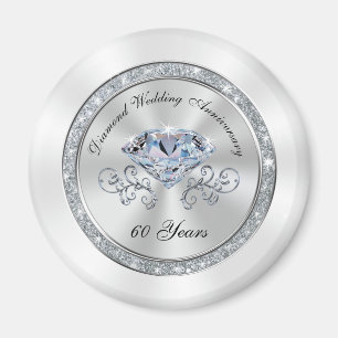 Cheap 60th Wedding Anniversary Party Favors BULK Magnet