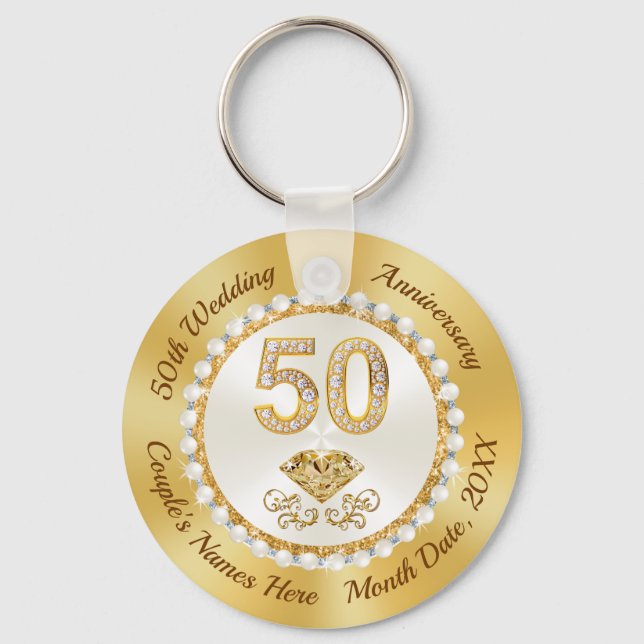 Cheap, 60th Wedding Anniversary Party Favours Key Ring (Front)
