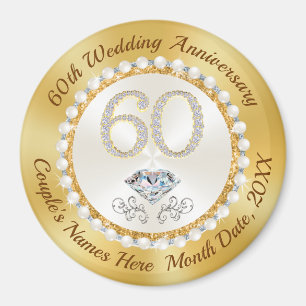 Cheap, 60th Wedding Anniversary Party Favours Keyc Magnet