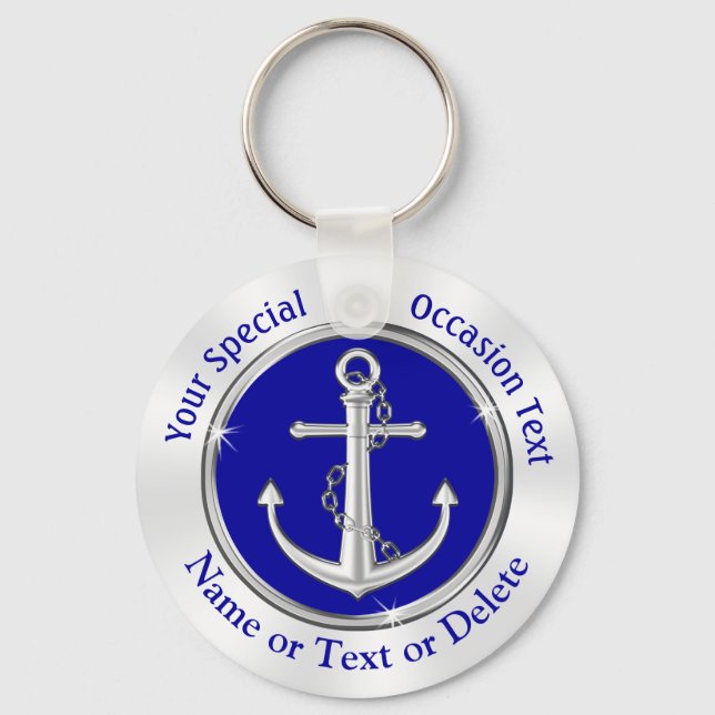 Cheap Anchor Party Favours, Nautical Keychains (Front)