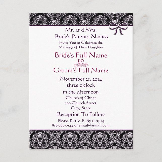 Cheap Any Custom colour for Lettering Wedding Invitation Postcard (Front)