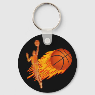 CHEAP Basketball TEAM Gifts Flaming Basketball Key Ring