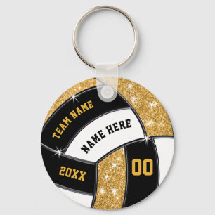 Cheap Black, Gold, White, Volleyball Party Favors, Key Ring