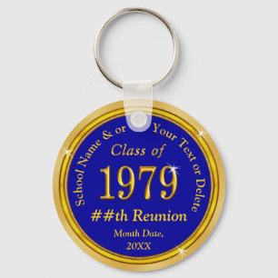 Cheap Blue and Gold, Class of 1980 Reunion Ideas Key Ring